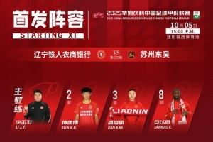 辽宁铁人vs苏州东吴,今日首发名单!